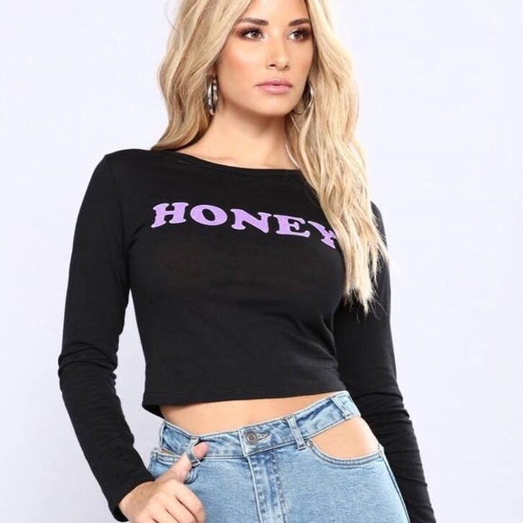 Fashion Nova Tops - Fashion Nova Plus Size 2X Long Sleeve Crop Top